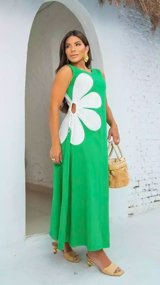 VESTIDO MALHA FLOR (VÁRIAS CORES DISPONÍVEIS)