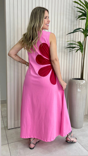 VESTIDO MALHA FLOR (VÁRIAS CORES DISPONÍVEIS)